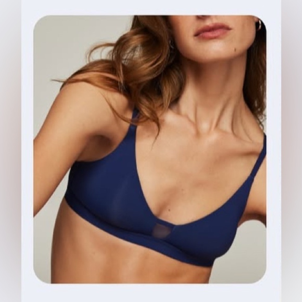 NWT Pepper FeelGood Wirefree T-Shirt Bra | color Navy | size Large